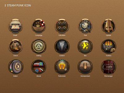 Steampunk Icon-2 design icon illustration steampunk ui ui design