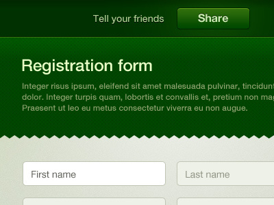 Registration Form form green registration ui