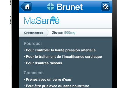 Brunet Mobile design iphone menu mobile ui website