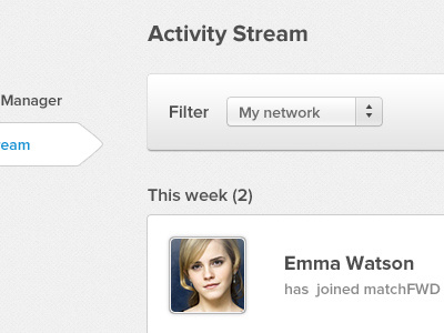 MatchFWD Stream avatar brown button cell dashboard emma watson form gray green important light load loader loading login matchfwd numbers rows search signin stats table ui warning