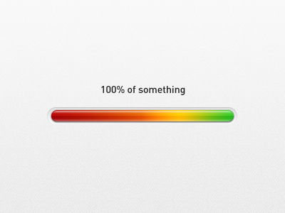 100% of something. 100 bar full green load percent progress ready red slider something yellow