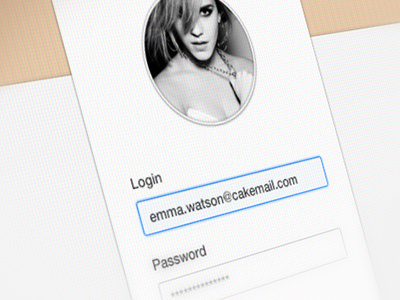 CakeMail App Login Screen cakemail emma watson form login password sign in submit textfield