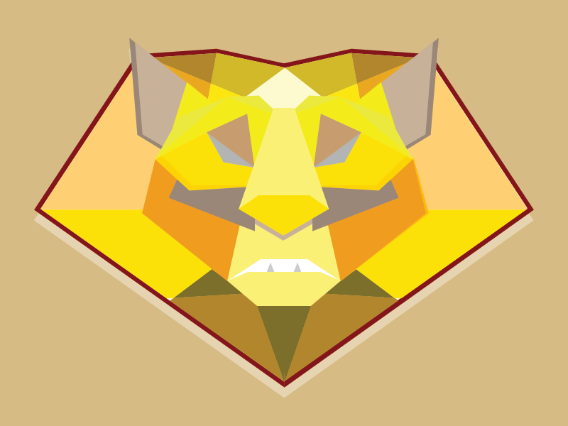 Lowpoly Lion lowpoly poly square lion animal 3d illustrator college render yellow