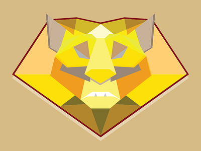 Lowpoly Lion 3d animal college illustrator lion lowpoly poly render square yellow