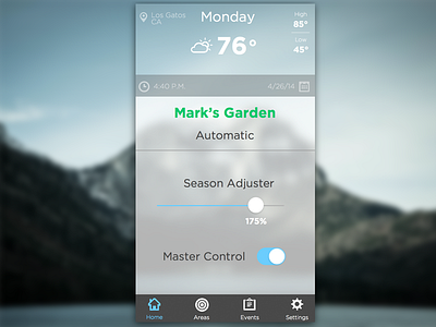 Garden App Home Screen app blue dashboard green ios7 lock screen mountain tab weather