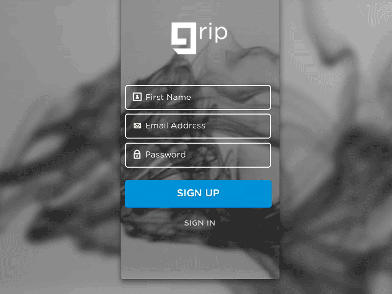 Grip Signup grip signup landing app gif video ios apple smoke green xcode ios 8