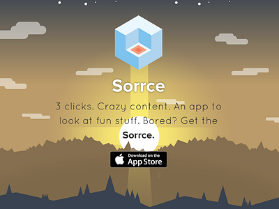 Sorrce - App Store app app site geometry ios landing landscape product hunt screen site sun