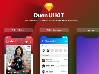 Duen UI KIT - Social Network dating instagram messenger social network