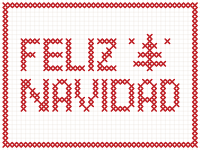 Feliz Navidad christmas cross stitch embroidery feliz navidad holidays slcpl spanish typography
