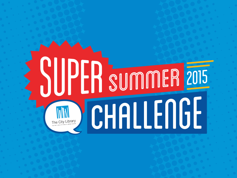 Super Summer Challenge 2015 branding comic halftone identity logo slcpl ssc summer reading superhero typography