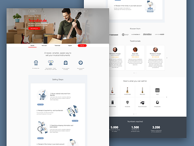 Landing Page for Sell Musical Instruments Platform 