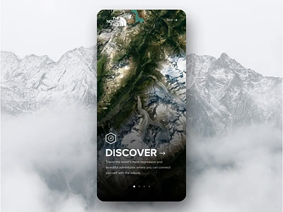 Adventure App - On-boarding Experience 3d map adventure discover explore glacier hiking imersion map mobile mountains onboarding outdoor principle for mac principleapp ski sky snow sports terrain the north face
