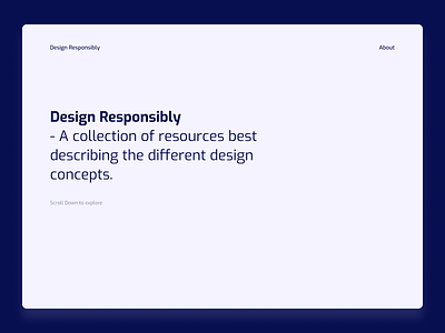 Design Responsibly - A website for young aspiring designers. design sideproject ui ui ux design web web app web design webdesign website website design
