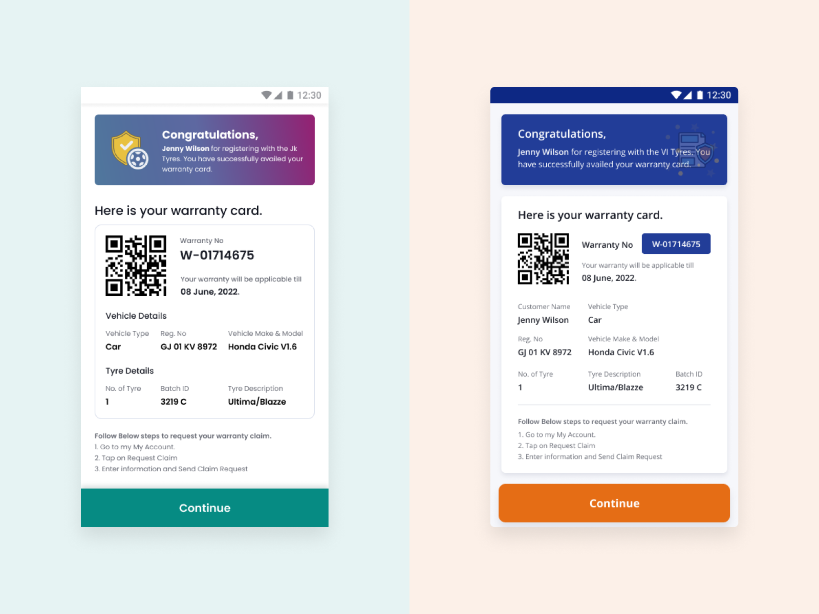 Mobile Warranty Card - Explorations by Aman Gupta on Dribbble