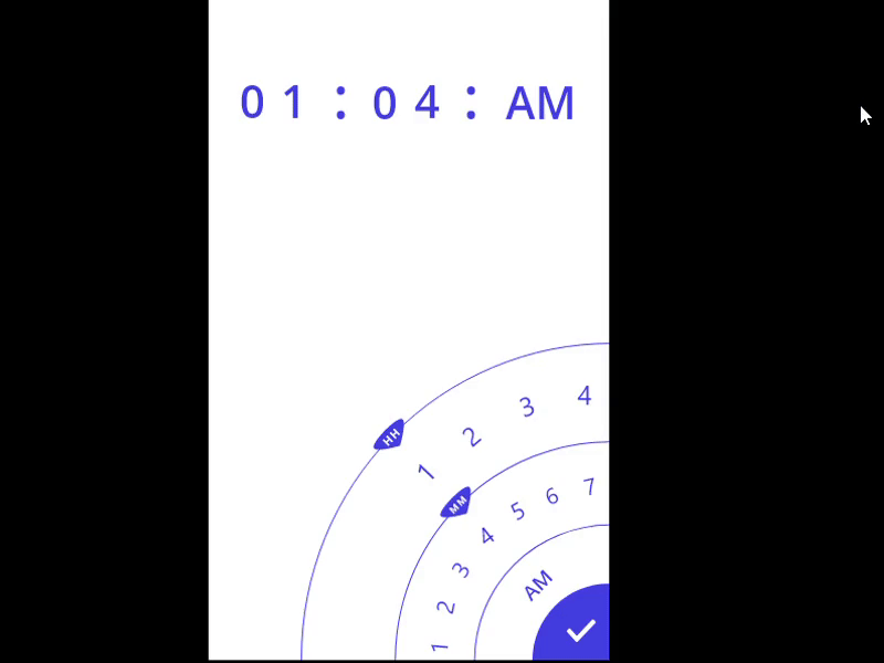 A small interaction to set the time.