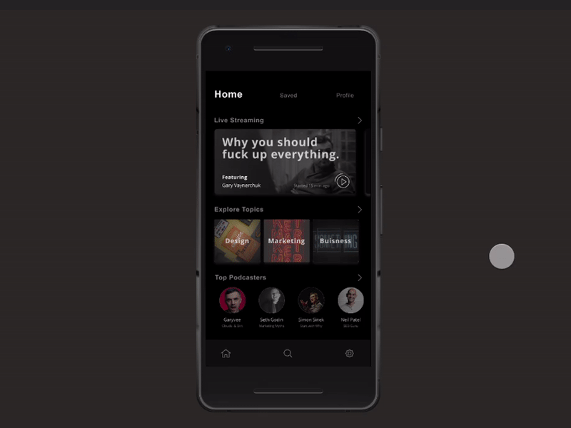 Podcast design app Concept