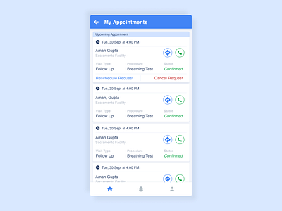 My Appointments App Page Design