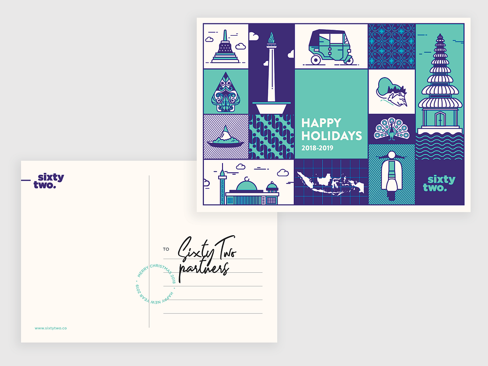 Sixtytwo Dribbble Postcard by adelpratiwi for SixtyTwo on Dribbble