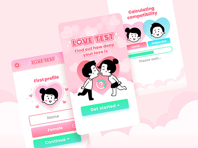 Love test app app design