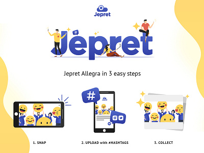 Jepret.io allegra collect design dycodex easy hashtag illustration jepret moment photo rebranding selfie snap step ui upload vector
