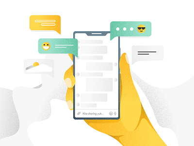 Citchat bubble chat chat bubble conversation design hand illustration vector