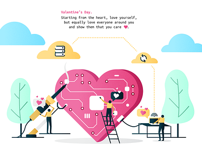 Valentine's Day design empathy firmware heart illustration leader love makestro pcb solder valentine vector
