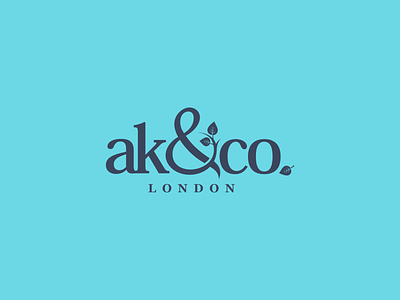 AK&Co Logo Design branding design flat leaf leaves logo minimal typography vector