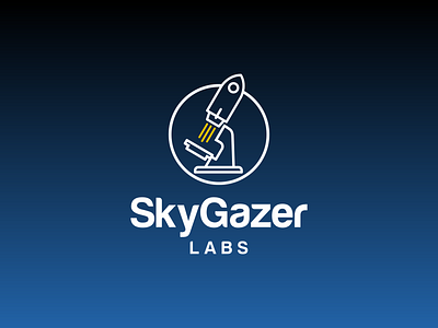 SkyGazer Labs Logo branding design flat icon logo minimal science space vector