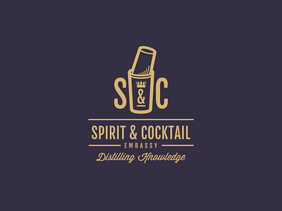 Spirit & Cocktail Embassy branding design embassy flat icon logo minimal vector