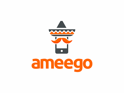 Ameego Logo Design branding design flat hat icon logo minimal mobile typography vector