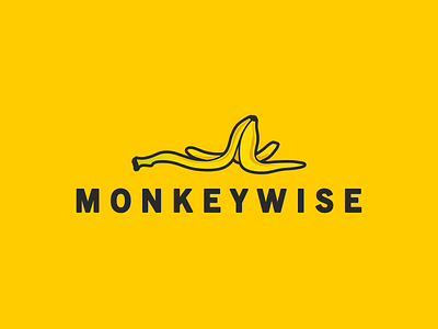 MonkeyWise banana branding design flat icon logo minimal vector