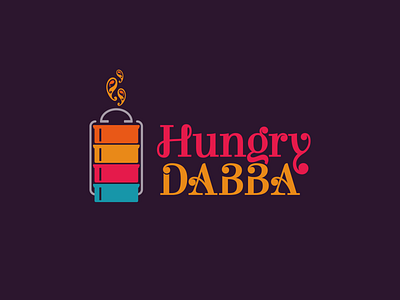 Hungry Dabba Logo Design design flat food icon indian logo minimal typography vector