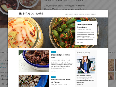 Essential Omnivore Blog blog design food food blog paleo ui design web design