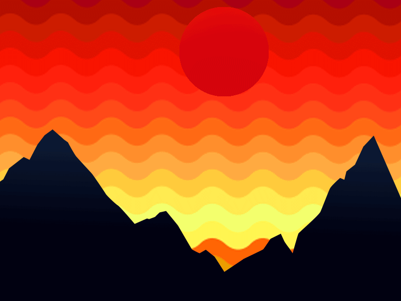 sunset fun gif illustration