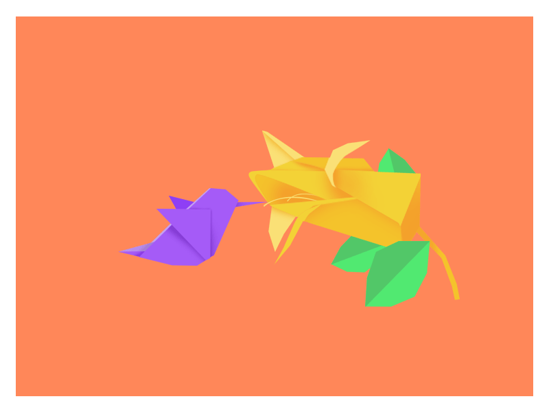 origami-b i r d gif illustration
