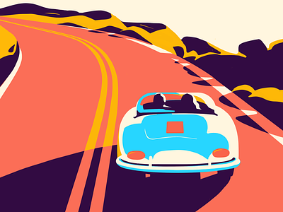 Road Landscape car digitalart illustration landscape procreateapp road movies road trip