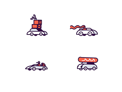 Cars cars digital flat icons illustration insurance app minimal outline outline icons travel ui