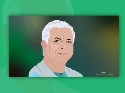 Dr. Mohammad Yunus Portrait cartoon clean design famous great man guinness illustration mohammad yunus novel portrait super ui vector art vector illustration world yunus