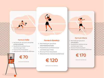 Illustrations for Sport's Up Space hero homepage illustration padel
