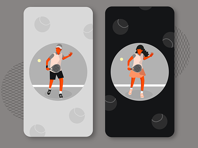 Illustrations for Sport's Up Space 2 hero homepage illustration padel