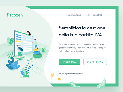 Fiscozen - Home Page digitaldesign homepage illustration