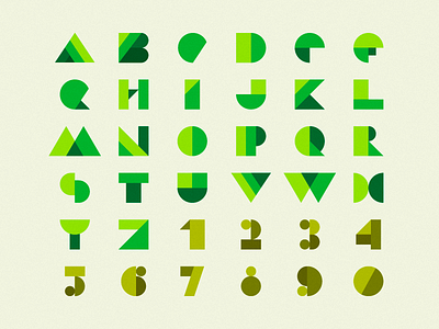 Geometric Alphabet & Numbers color design geometic icon illustration letter shape symbol typo typogaphy vector
