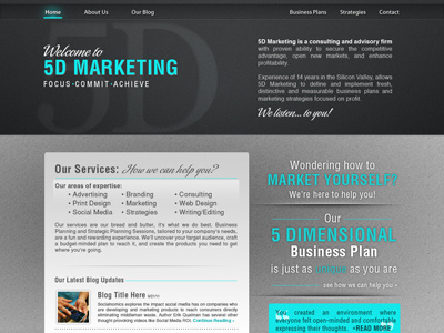 5D Marketing Website design web