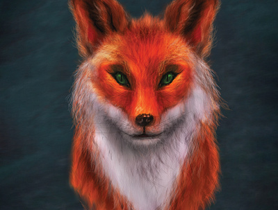 Fox art digital painting photoshop