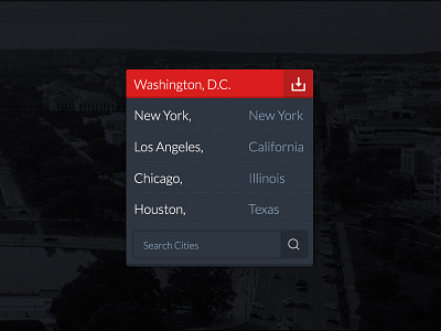 Flat Drop-Down arrow cities dc down drop flat search ui washington