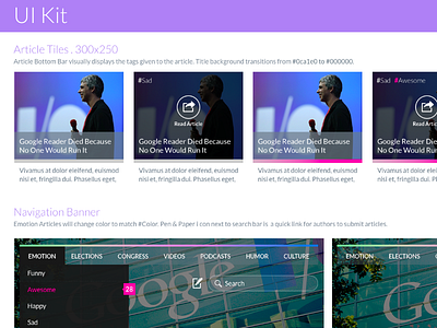 Getting Things Ready! articles clean flat hover kit minimal navigation news ui ux