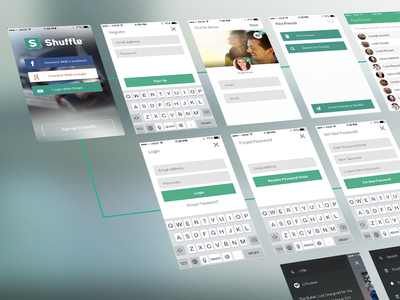 Register/Login android cards ios login mobile news personal register shuffle ui ux