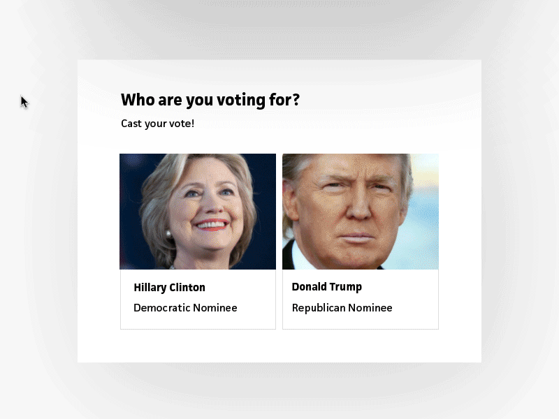 Who are you voting for? animation clinton democrat editorial ijr independent journal review poll republican trump ui ux vote
