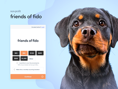 Friends of Fido branding dog donate donation fido fundraiser platform puppy revv saas ui ux