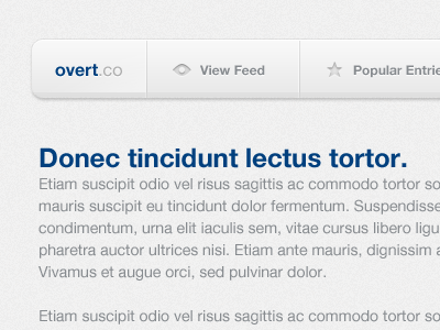Overt 'Nav feed icons lipsum navigation popular view